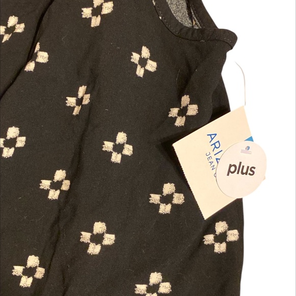 Arizona Jean Co PLUS Size 18.5 GIRLS XL Ikat print tank top with tassels black - Picture 4 of 6